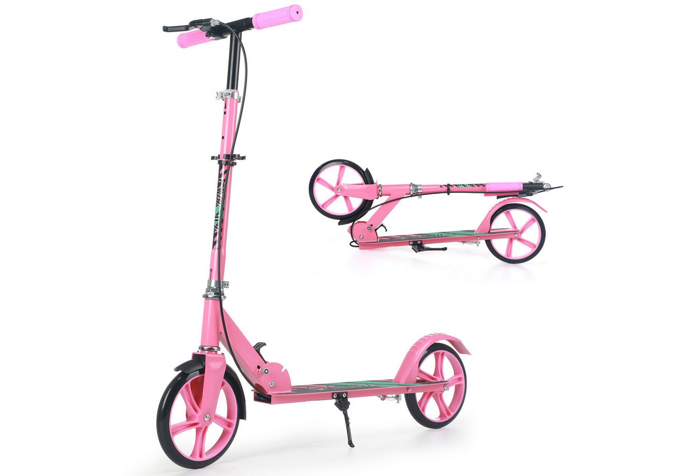 oyajia Cityroller Tretroller Kickroller Cityroller Kinderroller Erwachsene Scooter, (Faltbar Tret-Roller höhenverstellbarer Cityroller), mit Klappfunktion, Kinderscooter mit PU Räder, 100kg belastbar von oyajia