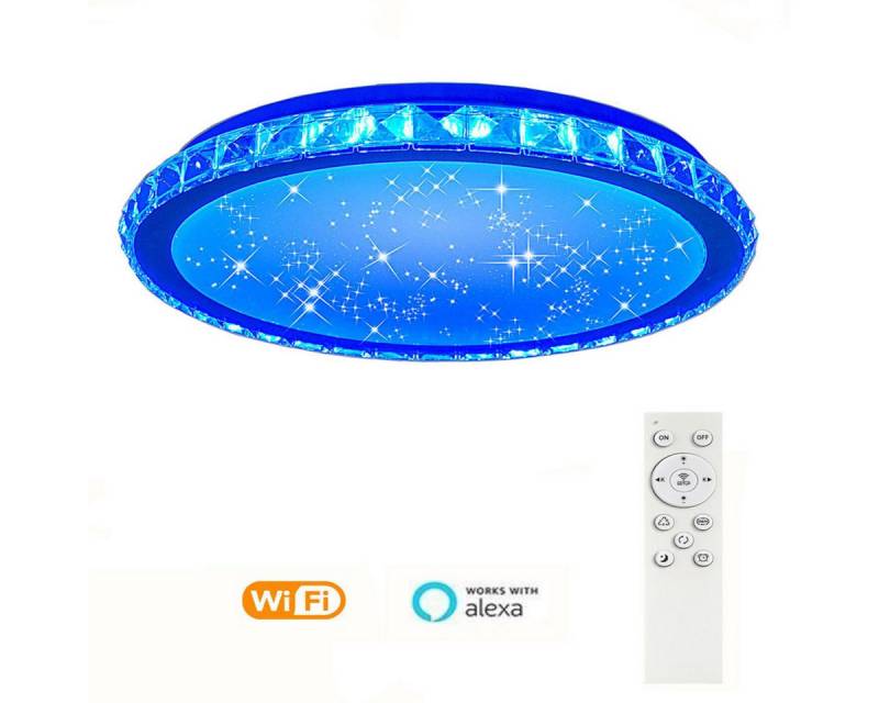 oyajia Deckenleuchte 36W RGB LED Deckenleuchte Dimmbar Sternenhimmel Wohnzimmer Deckenlampe, LED fest integriert, Kristall Deckenlampe,Dimmbar mit Fernbedienung oder APP-Steuerung von oyajia