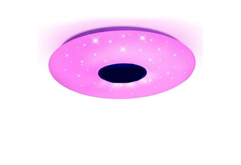 oyajia Deckenleuchte 36W RGB LED Deckenleuchte mit Bluetooth Lautsprecher, APP Dimmbare, LED fest integriert, RGB Farbwechsel (3000~6500K), Deckenlampe Dimmbar mit Fernbedienung oder APP,RGB Deckenleuchte von oyajia