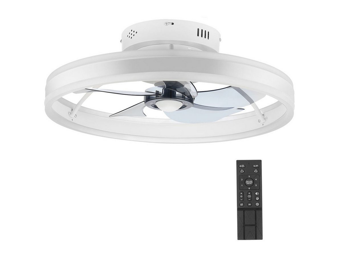 oyajia Deckenleuchte 50W LED Deckenlampe Deckenventilator, 6-stufiger Lüfter, Ø50cm, LED fest integriert, Kaltweiß/Naturweiß/Warmweiß, LED Decken Ventilator Leuchte,Dimmbare LED-Beleuchtung für den Innen oyajia Deckenleuchte 50W LED Deckenlampe Deckenventilator, 6-stufiger Lüfter, Ø50cm, LED fest integriert, Kaltweiß/Naturweiß/Warmweiß, LED Decken Ventilator Leuchte,Dimmbare LED-Beleuchtung für den Innen von oyajia