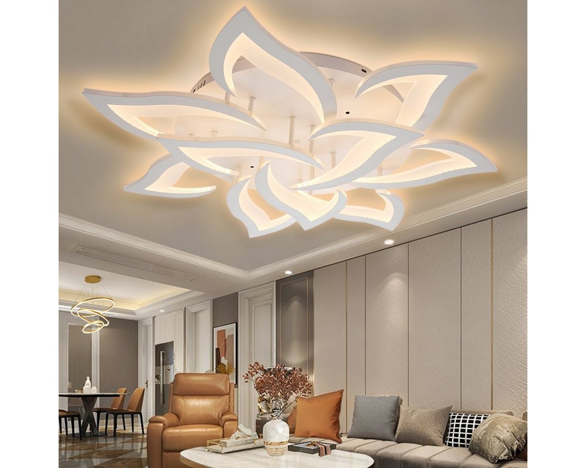 oyajia Deckenleuchte 72W Blumenförmiges LED Deckenleuchte Dimmbar, 10 Köpfe Deckenlampe, LED fest integriert, Warmweiß, Naturweiß, Kaltweiß, Wohnzimmer LED Deckenlampe, Deckenleuchte Esstisch Schlafzimmerlampe oyajia Deckenleuchte 72W Blumenförmiges LED Deckenleuchte Dimmbar, 10 Köpfe Deckenlampe, LED fest integriert, Warmweiß, Naturweiß, Kaltweiß, Wohnzimmer LED Deckenlampe, Deckenleuchte Esstisch Schlafzimmerlampe von oyajia