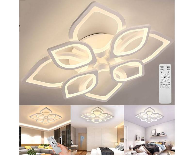oyajia Deckenleuchte 80W LED Deckenlampe aus Metall in Blumenförmige Design, Moderne LED Deckenleuchte Wohnzimmer LED Deckenlampe von oyajia