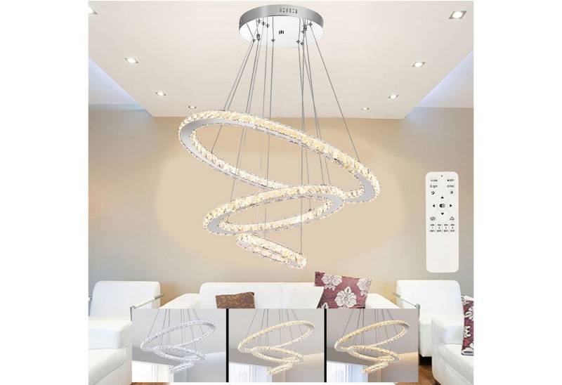 oyajia Deckenleuchte LED Kristall Deckenlampe Dimmbare, Moderne Pendelleuchte Oval Design, LED fest integriert, Höhenverstellbar Kronleuchter Lampe,für Wohnzimmer Schlafzimmer Hotel von oyajia