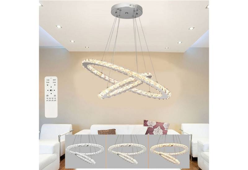 oyajia Deckenleuchte LED Kristall Deckenlampe Dimmbare, Moderne Pendelleuchte Oval Design, LED fest integriert, Höhenverstellbar Kronleuchter Lampe,für Wohnzimmer Schlafzimmer Hotel von oyajia
