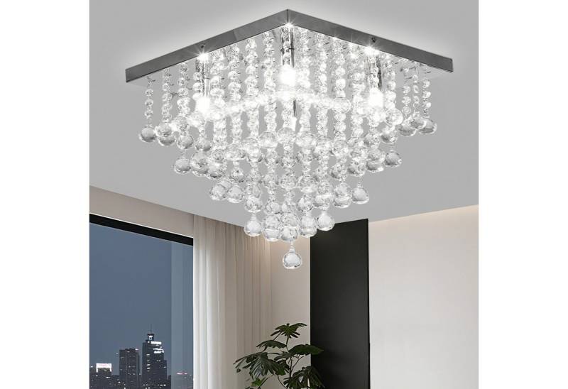 oyajia Deckenleuchte Moderne Kristall Deckenlampen, Luxus Wohnzimmer Kronleuchter G9 Sockel, LED wechselbar, Quadrat Kronleuchter Deckenleuchte, für Wohnzimmer Schlafzimmer Küche von oyajia
