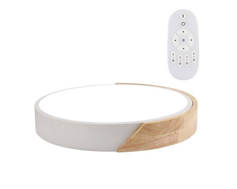 oyajia Deckenleuchte Rund LED Deckenlampe 24W aus Holz & Metall,Küchenlampe Ø30cm 2400LM, Dimmbar mit Fernbedienung, LED fest integriert, Modern LED Deckenleuchte für Schlafzimmer Wohnzimmer Küche Keller oyajia Deckenleuchte Rund LED Deckenlampe 24W aus Holz & Metall,Küchenlampe Ø30cm 2400LM, Dimmbar mit Fernbedienung, LED fest integriert, Modern LED Deckenleuchte für Schlafzimmer Wohnzimmer Küche Keller von oyajia