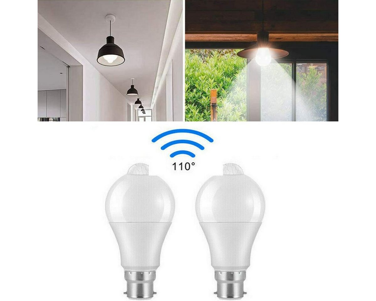 oyajia E27 LED Intelligente Lampe, 12W LED-Lampe mit Bewegungssensor Sensor Smarte Lampe, Automatische Glühbirne für Haustür Balkon Garage Treppen,1/2/4 Stück von oyajia