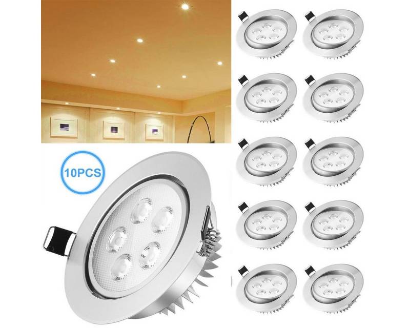 oyajia Einbauleuchte 10x LED Einbaustrahler Ultra Flach LED Spots, 3W/5W LED Spot, LED fest integriert, Deckenstrahler Einbauspot für Wohnzimmer, Badezimmer, Büro, 230V von oyajia