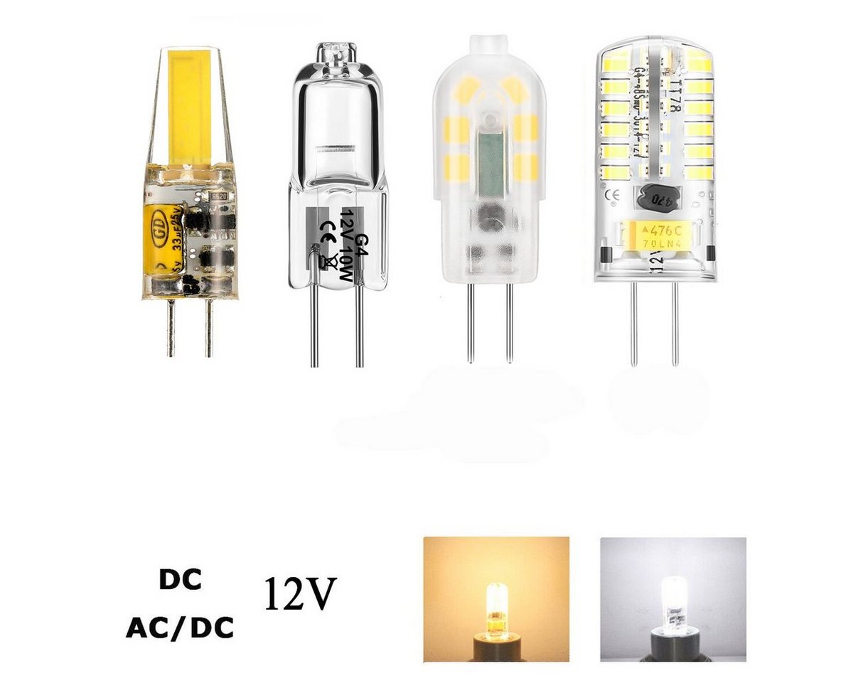 oyajia Flutlichtstrahler 4/10er Pack G4 LED Lampe, LED Birnen AC/DC 12V Lampen Leuchtmittel, LED wechselbar, Ersatz Halogenlampe, Energiesparende Glühbirnen, Nicht Dimmbar von oyajia