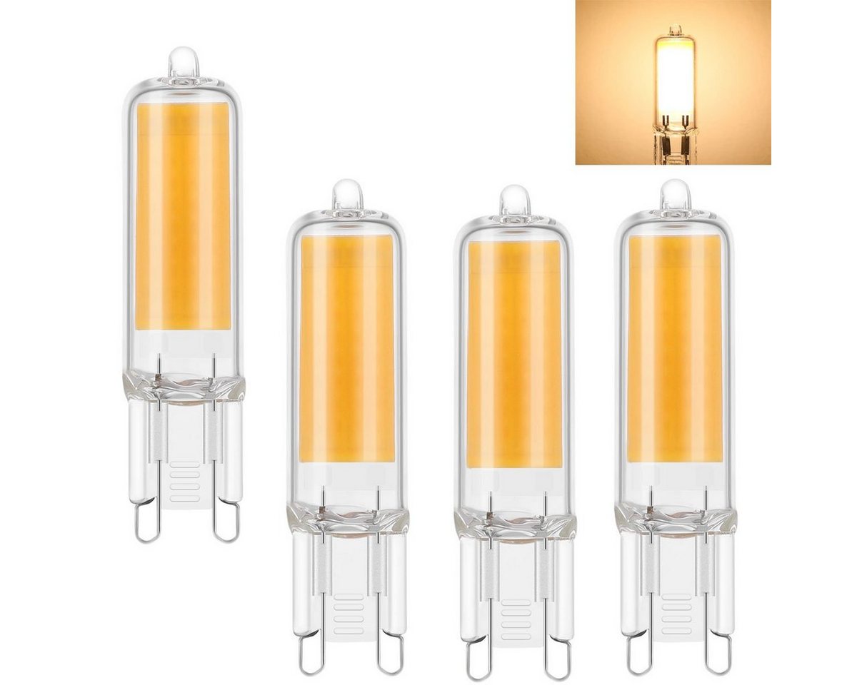 oyajia Flutlichtstrahler 4/8x G9 LED Leuchtmittel 3W 5W COB Birne Ersatz Halogenlampe 2700K, LED wechselbar, Warmweiß, LED Energiesparlampen Nicht Dimmbar AC 230V von oyajia