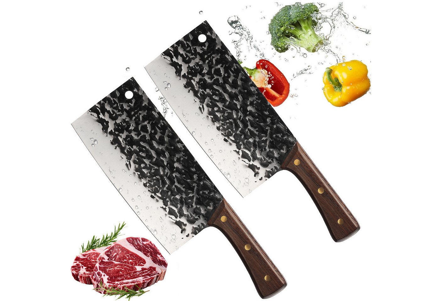 oyajia Hackmesser Kochmesser, Klingenlänge 20cm Hack Edelstahl Antike Schmiedemethode, Küchenmesser mit Messerschärfer für Haus,Küche, Ergonomischem Griff oyajia Hackmesser Kochmesser, Klingenlänge 20cm Hack Edelstahl Antike Schmiedemethode, Küchenmesser mit Messerschärfer für Haus,Küche, Ergonomischem Griff von oyajia