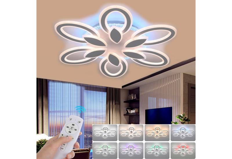 oyajia LED Deckenleuchte 52W/90W Deckenlampe RGB Farbwechsel Lamp, Dimmbare mit Fernbedienung, LED fest integriert, Warmweiß, Naturweiß, Kaltweiß, RGB, Blumenform Deckenleuchte für Wohnzimmer Schlafzimmer Kinderzimmer oyajia LED Deckenleuchte 52W/90W Deckenlampe RGB Farbwechsel Lamp, Dimmbare mit Fernbedienung, LED fest integriert, Warmweiß, Naturweiß, Kaltweiß, RGB, Blumenform Deckenleuchte für Wohnzimmer Schlafzimmer Kinderzimmer von oyajia