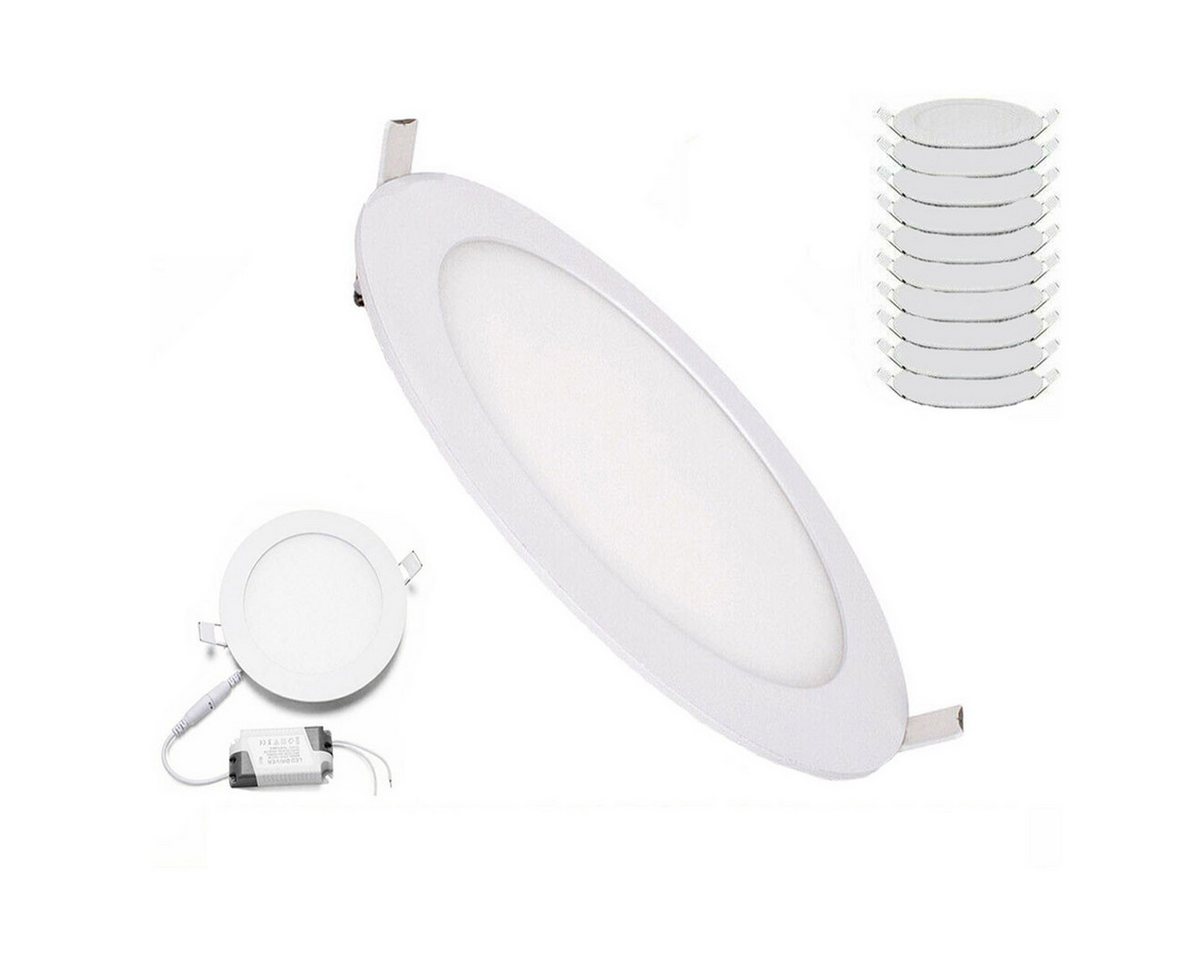 oyajia LED Einbaustrahler 10er Set Ultra Flach Bad Spots Lampe Deckenspots 30mm, 3W-12W, 9W Einbaustrahler Ø 145mm, LED fest integriert, Deckenspot für Wohnzimmer, Schlafzimmer und Küche von oyajia