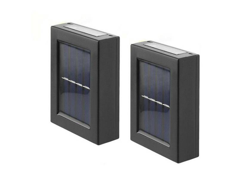 oyajia LED Solarleuchte 2/4 Stück LED Solarlampe Außen-Wandleuchte,Up Down Leuchte Zaunleuchte, LED fest integriert, Warmweiß, Solarleuchten für Außen,Straßenlichter für Weg Treppen Garten von oyajia