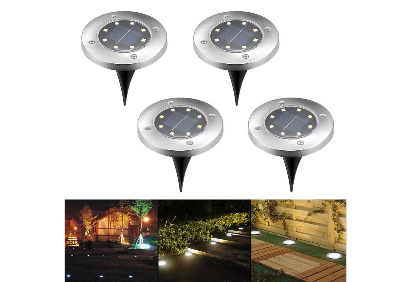 oyajia LED Solarleuchte 2/4er Set Solarleuchte Solar Bodenleuchte LED-Wegeleuchten Außen, LED fest integriert, LED Solarlampe Garten Solarleuchte Bodenleuchte oyajia LED Solarleuchte 2/4er Set Solarleuchte Solar Bodenleuchte LED-Wegeleuchten Außen, LED fest integriert, LED Solarlampe Garten Solarleuchte Bodenleuchte von oyajia