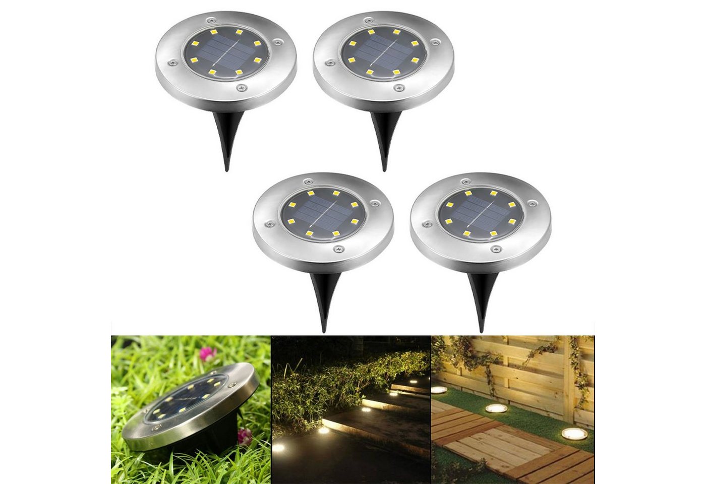 oyajia LED Solarleuchte 2/4er Set Solarleuchte Solar Bodenleuchte LED-Wegeleuchten Außen, LED fest integriert, LED Solarlampe Garten Solarleuchte Bodenleuchte oyajia LED Solarleuchte 2/4er Set Solarleuchte Solar Bodenleuchte LED-Wegeleuchten Außen, LED fest integriert, LED Solarlampe Garten Solarleuchte Bodenleuchte von oyajia