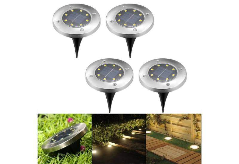 oyajia LED Solarleuchte 2/4er Set Solarleuchte Solar Bodenleuchte LED-Wegeleuchten Außen, LED fest integriert, LED Solarlampe Garten Solarleuchte Bodenleuchte von oyajia