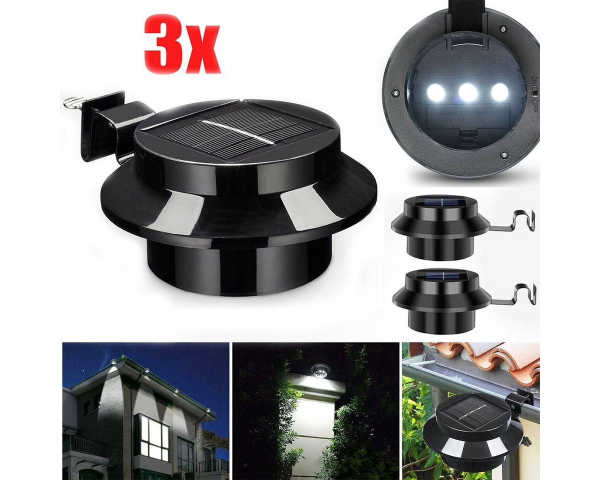oyajia LED Solarleuchte 3x LED Solar Dachrinnenleuchte Solarlicht Beleuchtung Wegeleuchte, LED Solarleuchten Garten Dachrinnenleuchte Zaunleuchte Aussen Licht oyajia LED Solarleuchte 3x LED Solar Dachrinnenleuchte Solarlicht Beleuchtung Wegeleuchte, LED Solarleuchten Garten Dachrinnenleuchte Zaunleuchte Aussen Licht von oyajia