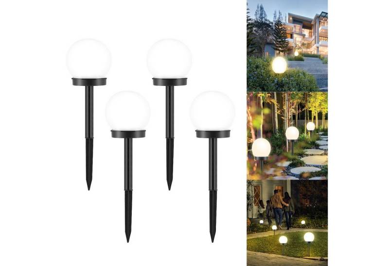 oyajia LED Solarleuchte 4/8 Stück LED Solarlampen Kugel Licht, Höhe 33cm, Ø 10cm Gartenleuchte, LED fest integriert, Solarmodul inkl Akku, Wasserdicht IP65 Wegen Garten Veranda Deko von oyajia