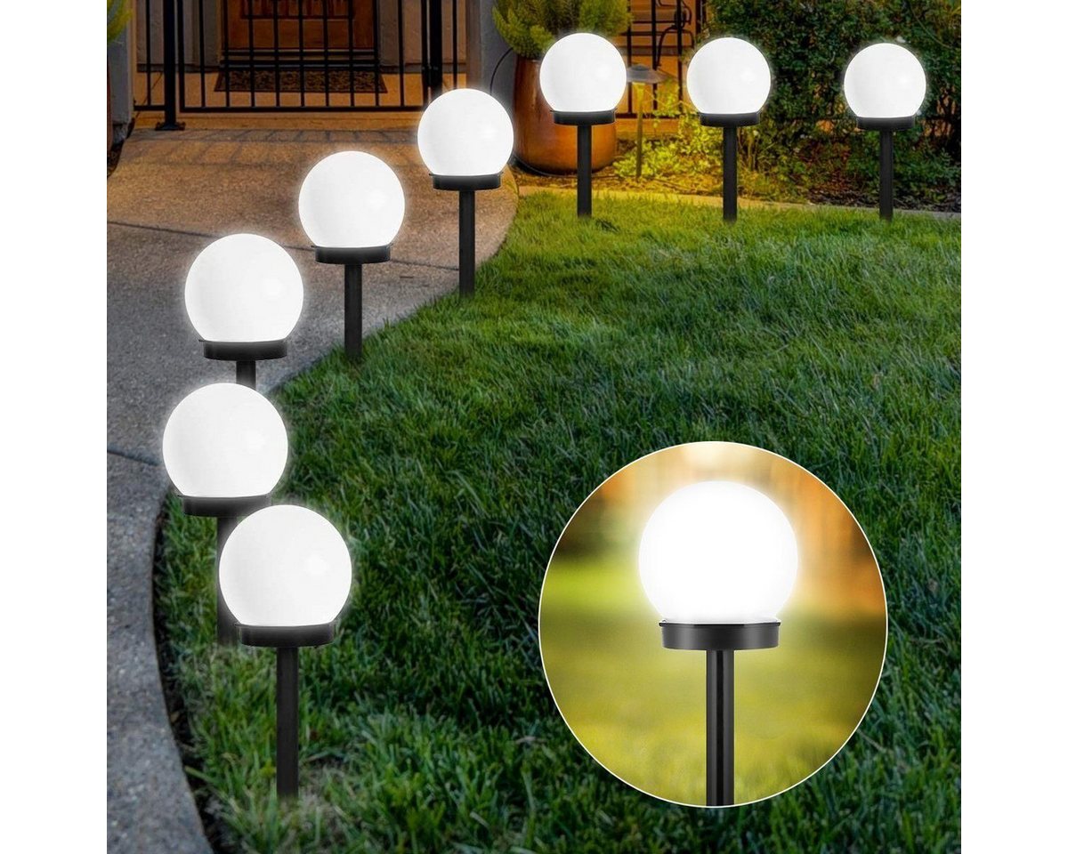 oyajia LED Solarleuchte 4/8 Stück LED Solarleuchten Kugel Licht mit Erdspieß, Gartenleuchte, LED fest integriert, Kaltweiß, Wasserdicht IP65 Außen Gartenstrahler Solar Gartenleuchte Kugel Set oyajia LED Solarleuchte 4/8 Stück LED Solarleuchten Kugel Licht mit Erdspieß, Gartenleuchte, LED fest integriert, Kaltweiß, Wasserdicht IP65 Außen Gartenstrahler Solar Gartenleuchte Kugel Set von oyajia