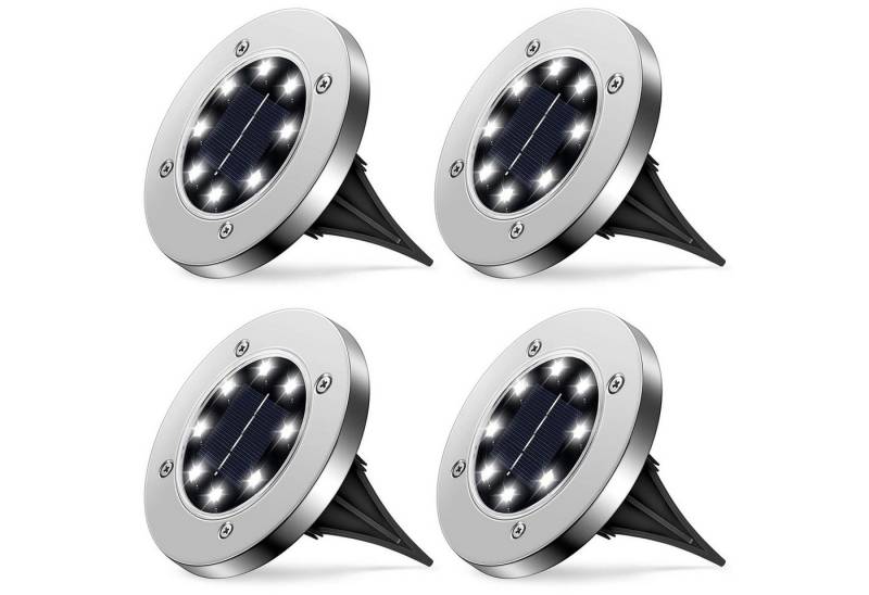 oyajia LED Solarleuchte 4 Stück LED Solar Bodenleuchte Wegeleuchten 8 LEDs Außen Solarleuchte, LED fest integriert, Außen Solarleuchte Wasserdichte IP65 für den Garten Rasen Gartenweg von oyajia
