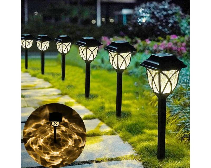 oyajia LED Solarleuchte 6er Set Solar Gartenleuchte mit Erdspieß, Solarlampen für außen Deko, Warmweiß, Außen Wegbeleuchtung für Außen Villa Rasen von oyajia