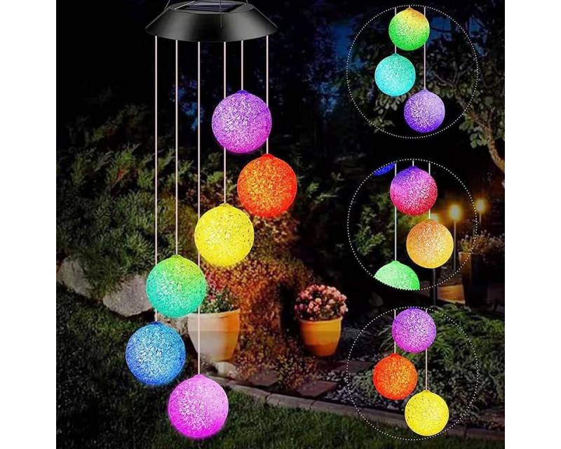 oyajia LED Solarleuchte LED Solarleuchte Windspiele, Windspiel Solar Farbwechsel Solarleuchten, LED fest integriert, Gartenbeleuchtung für Terrasse Balkon Garten, 1/2 Stücke von oyajia