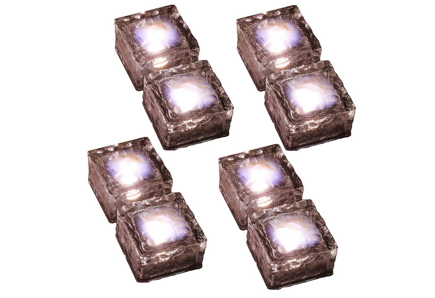 oyajia LED Solarleuchte Solarlampe für Außen, 8er Set LED Solar Wegbeleuchtung Eiswürfel-Lampe, LED fest integriert, Warmweiß oyajia LED Solarleuchte Solarlampe für Außen, 8er Set LED Solar Wegbeleuchtung Eiswürfel-Lampe, LED fest integriert, Warmweiß von oyajia