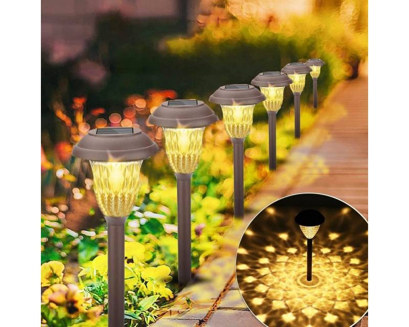oyajia LED Solarleuchte Solarlampen für Außen Garten, 4x Upgrade Solar Gartenleuchte LED Licht, LED fest integriert, für Außen Rasen Gehweg Terrasse Hofweg Decor von oyajia