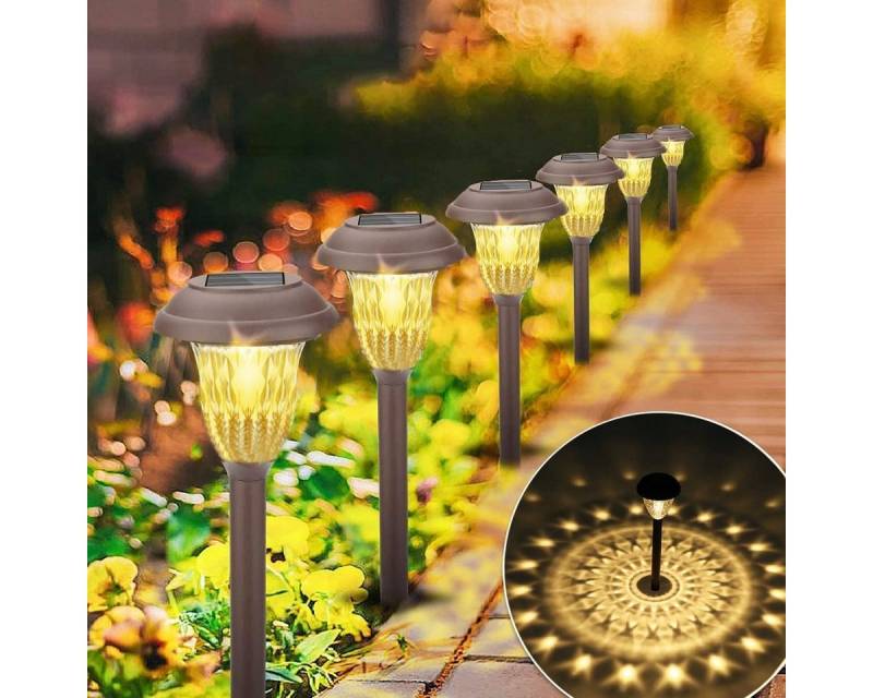 oyajia LED Solarleuchte Solarlampen für Außen Garten, 4x Upgrade Solar Gartenleuchte LED Licht, LED fest integriert, für Außen Rasen Gehweg Terrasse Hofweg Decor von oyajia