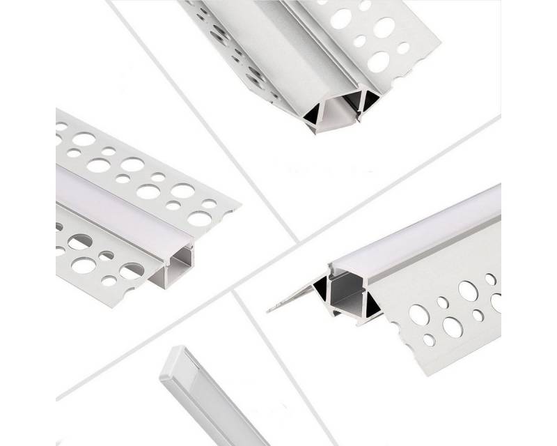 oyajia LED-Stripe-Profil 2x LED Aluprofil Aluminium Profile Alu Schiene Leiste Leuchte, 1m Alu Schiene für Streifen Beleuchtung Kanal Aluprofil Profile von oyajia