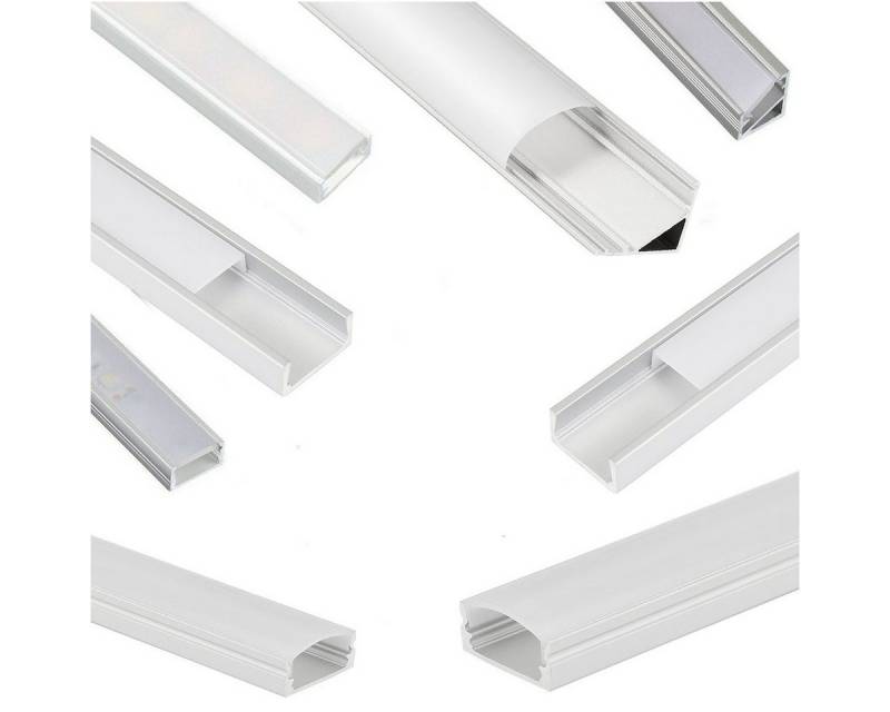oyajia LED-Stripe-Profil 5x LED Aluprofil Aluminium Profile Alu Schiene Leiste Leuchte, 1m Alu Schiene für Streifen Beleuchtung Kanal Aluprofil Profile von oyajia