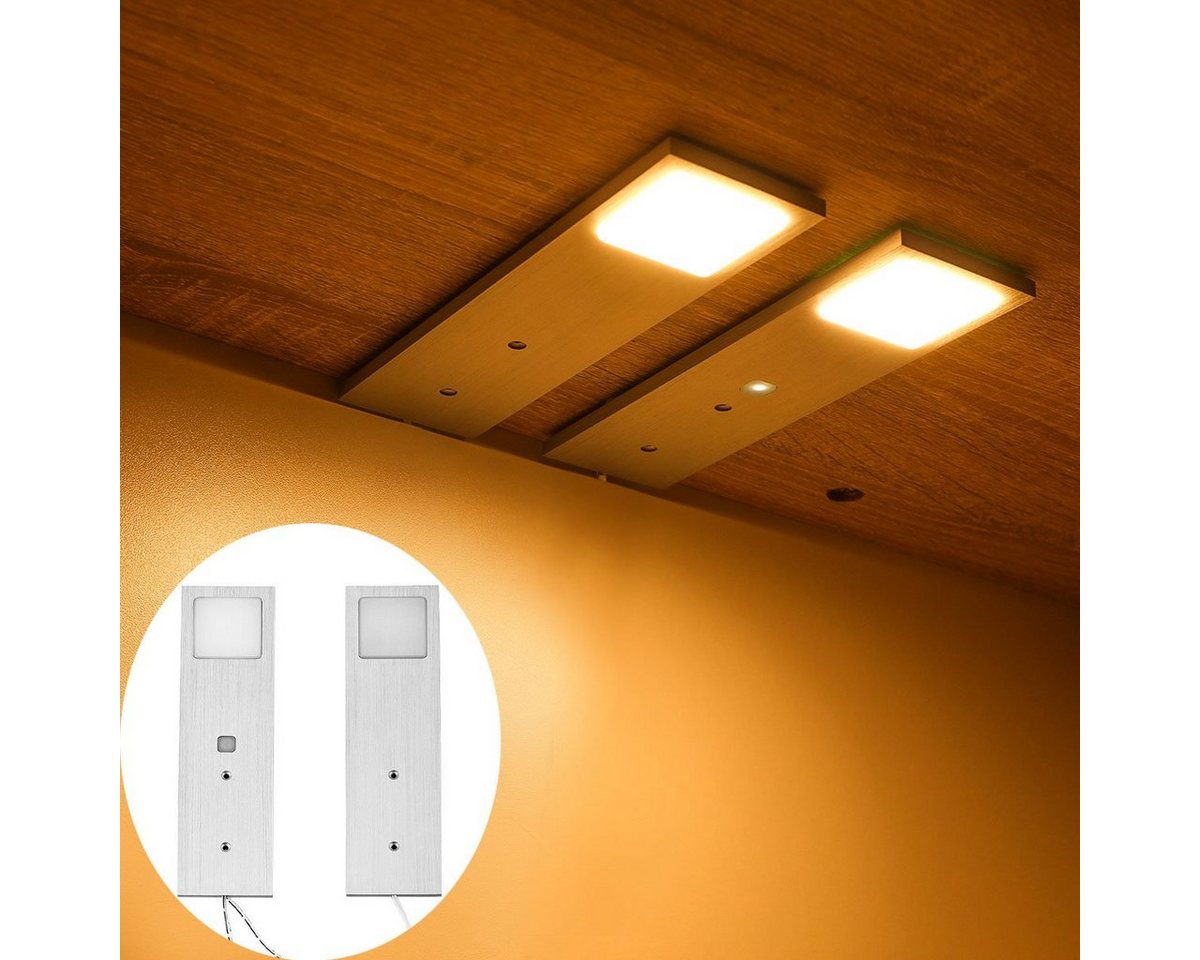 oyajia LED Unterbauleuchte 5W LED Unterbauleuchten, Flache Küchenleuchte mit Touch-Dimmfunktion, LED fest integriert, Warmweiß, Aluminium Einbaustrahler,Vitrinenleuchten Möbelleuchte Küche Möbel Set von oyajia