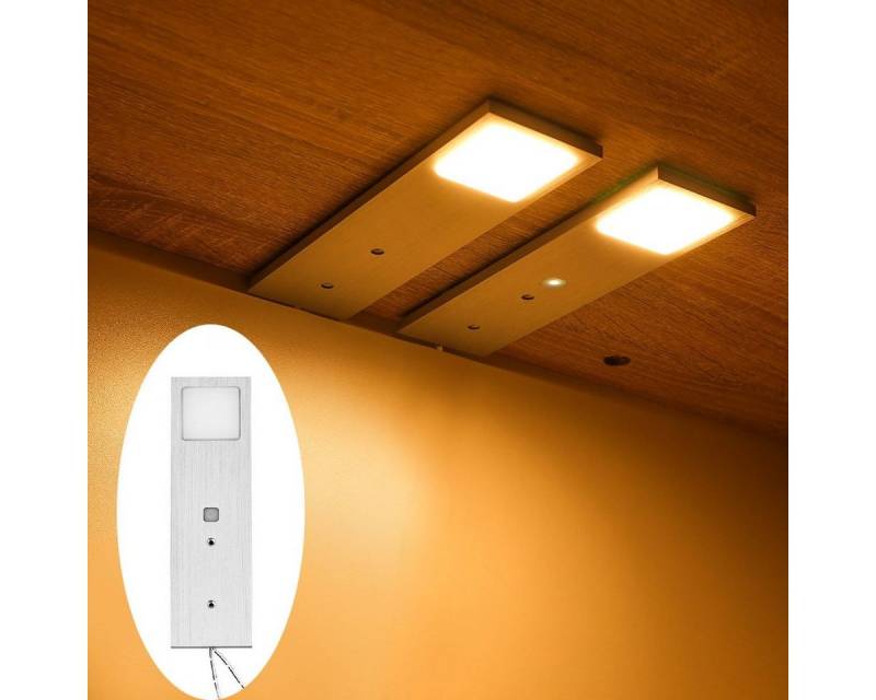 oyajia LED Unterbauleuchte 5W LED Unterbauleuchten, Flache Küchenleuchte mit Touch-Dimmfunktion, LED fest integriert, Warmweiß, Aluminium Einbaustrahler,Vitrinenleuchten Möbelleuchte Küche Möbel Set von oyajia