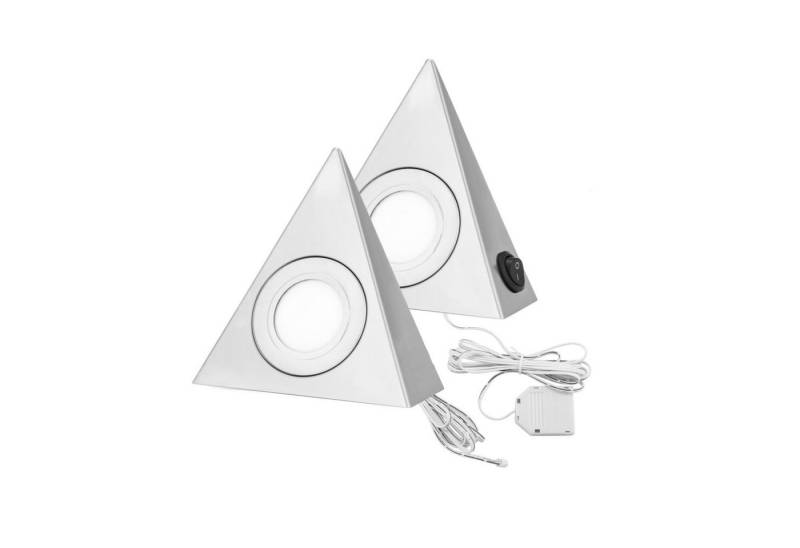 oyajia LED Unterbauleuchte Edelstahl Dreieck Lampe Einbaustrahler Küchenbeleuchtung Schranklicht, LED fest integriert, Kaltweiß, Einbaustrahler Vitrinenleuchten Möbelleuchte von oyajia