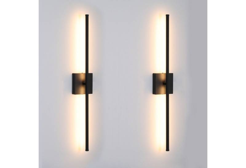 oyajia LED Wandleuchte 2er Set Wandleuchte 7W 70cm, Schwenkbar Lange Streifen Wandlampe, LED fest integriert, Warmweiß, Schwarz Modern Schlanke Wandleuchte Indirekte Beleuchtung von oyajia