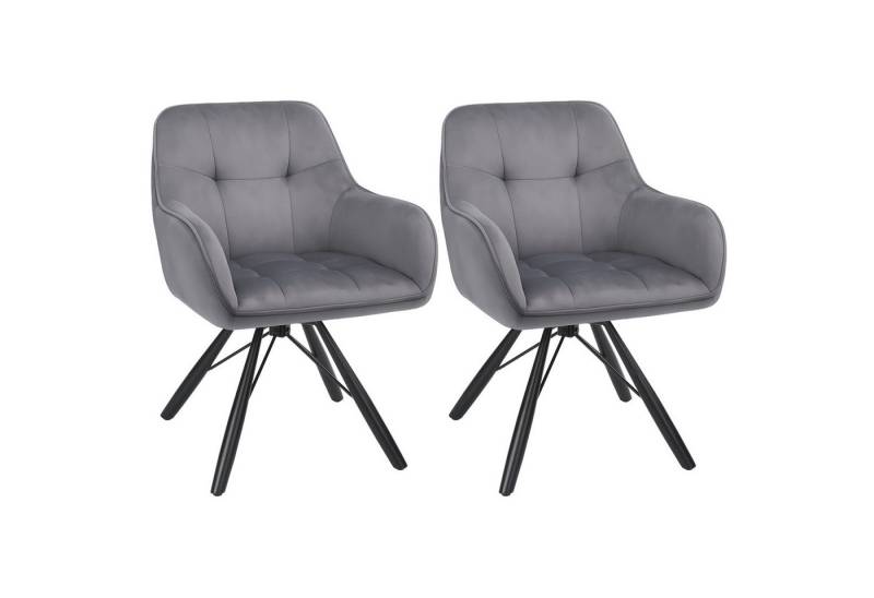 oyajia Polsterstuhl Esszimmerstühle drehbar mit Armlehnen (2 St), 360 Grad Drehfunktion, Samtpolsterung von oyajia