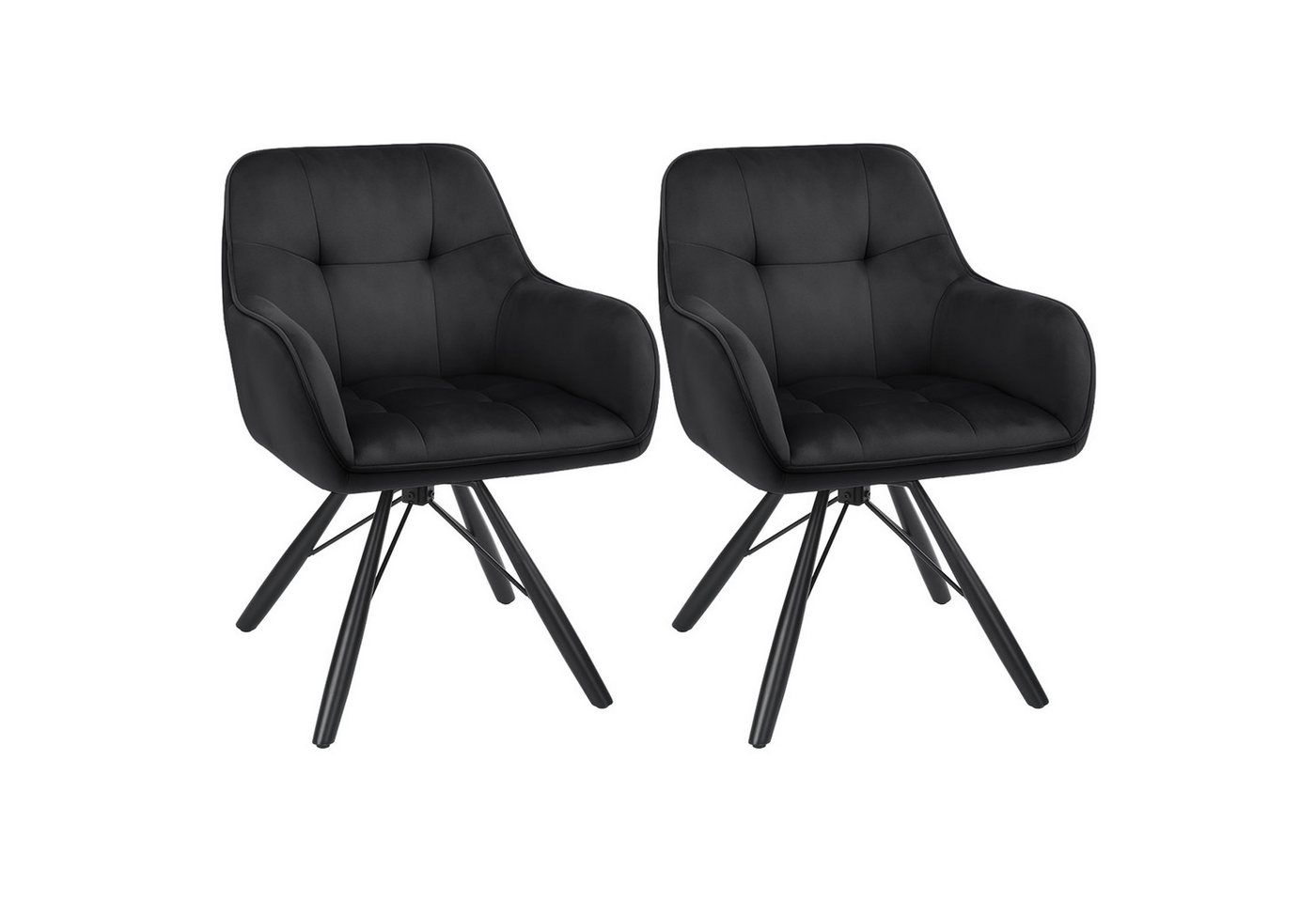 oyajia Polsterstuhl Esszimmerstühle drehbar mit Armlehnen (2 St), 360 Grad Drehfunktion, Samtpolsterung von oyajia