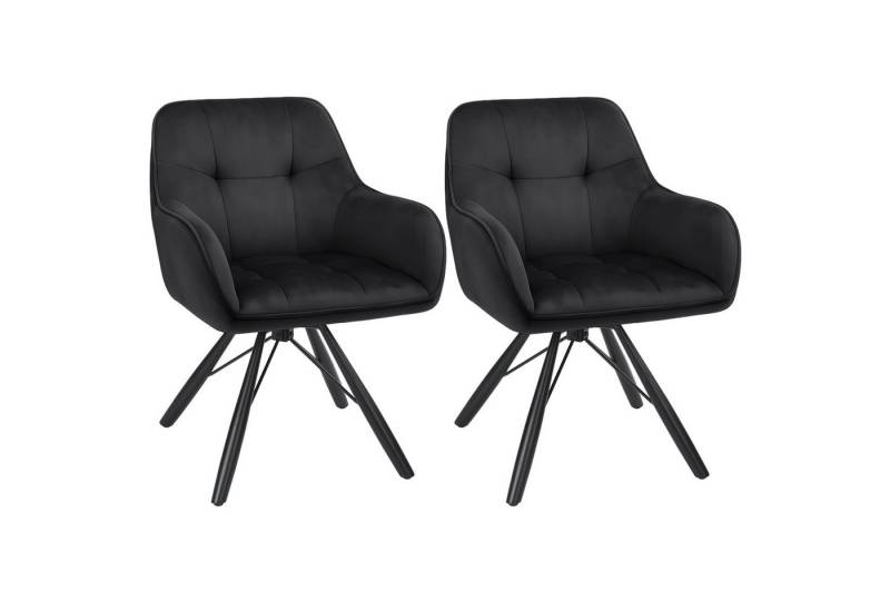 oyajia Polsterstuhl Esszimmerstühle drehbar mit Armlehnen (2 St), 360 Grad Drehfunktion, Samtpolsterung von oyajia