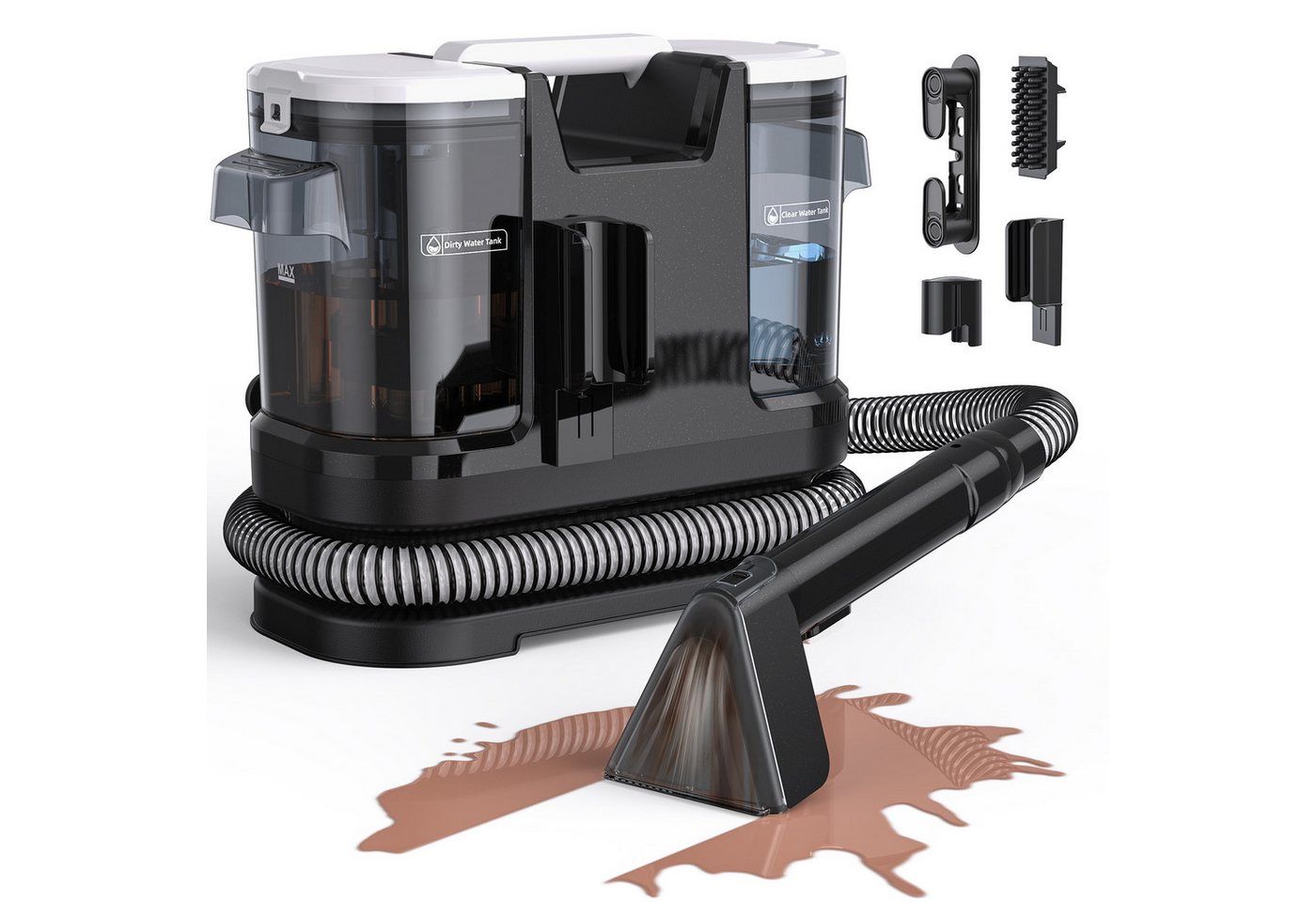 oyajia Teppichreinigungsgerät 3in1 Polsterreiniger Gerät Nasssauger Waschsauger 15Kpa, 600 W, beutellos von oyajia