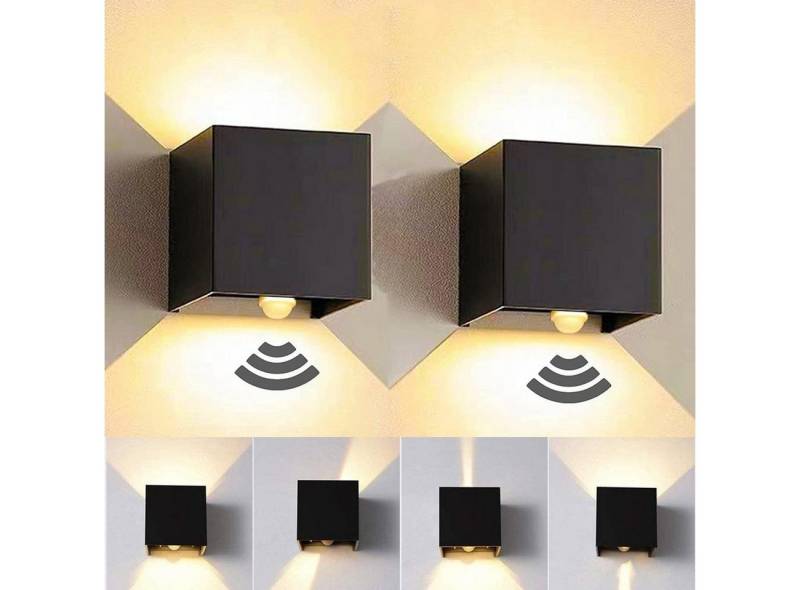 oyajia Wandleuchte 2 Stück 7W Metall LED Wandlampe, Auf und ab Einstellbarer Lichtstrahl, LED fest integriert, Warmweiß, LED Wandlampe mit Bewegungsmelder,für Wohnzimmer, Flur, Balkon, Hotel von oyajia