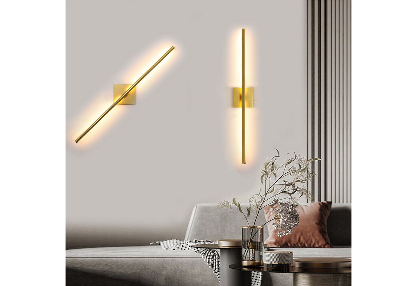 oyajia Wandleuchte 2 Stück Modern LED Wandleuchte Innen, 360° Schwenkbar Wandlampe 70cm, LED fest integriert, Warmweiß, Lange Streifen Wandleuchte Schlafzimmer Wohnzimmer Flur Dekorative oyajia Wandleuchte 2 Stück Modern LED Wandleuchte Innen, 360° Schwenkbar Wandlampe 70cm, LED fest integriert, Warmweiß, Lange Streifen Wandleuchte Schlafzimmer Wohnzimmer Flur Dekorative von oyajia