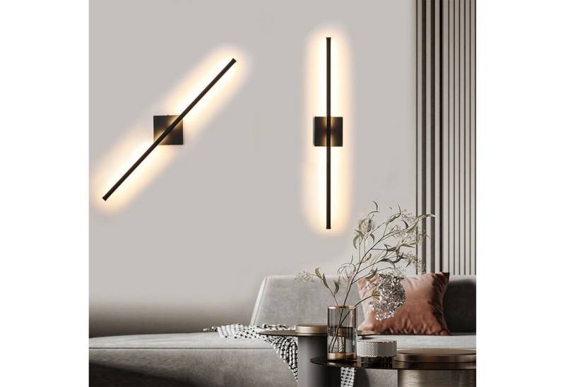 oyajia Wandleuchte 2 Stück Modern LED Wandleuchte Innen, 360° Schwenkbar Wandlampe 70cm, LED fest integriert, Warmweiß, Lange Streifen Wandleuchte Schlafzimmer Wohnzimmer Flur Dekorative von oyajia
