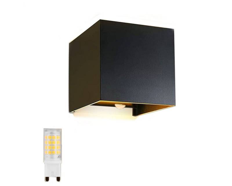 oyajia Wandleuchte 6W LED Aluminium Wandleuchte Einstellbarer Abstrahlwinkel beleuchtung, mit Bewegungssensor, LED wechselbar, Warmweiß, Einstellbarer Abstrahlwinkel,IP65 Wasserdicht für Treppe, Terrasse von oyajia
