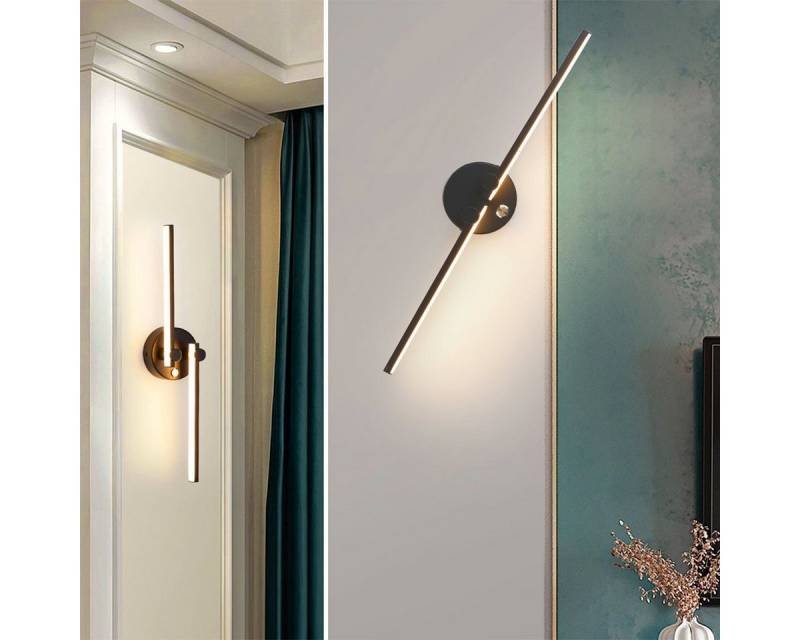 oyajia Wandleuchte Aluminium LED Wandleuchte,12W Wandlampe mit Einstellbar Lampenarm 53cm, LED fest integriert, Warmweiß, Nordic Wandleuchte Für Schlafzimmer Nacht Spiegel Vorne 1000 Lumen von oyajia