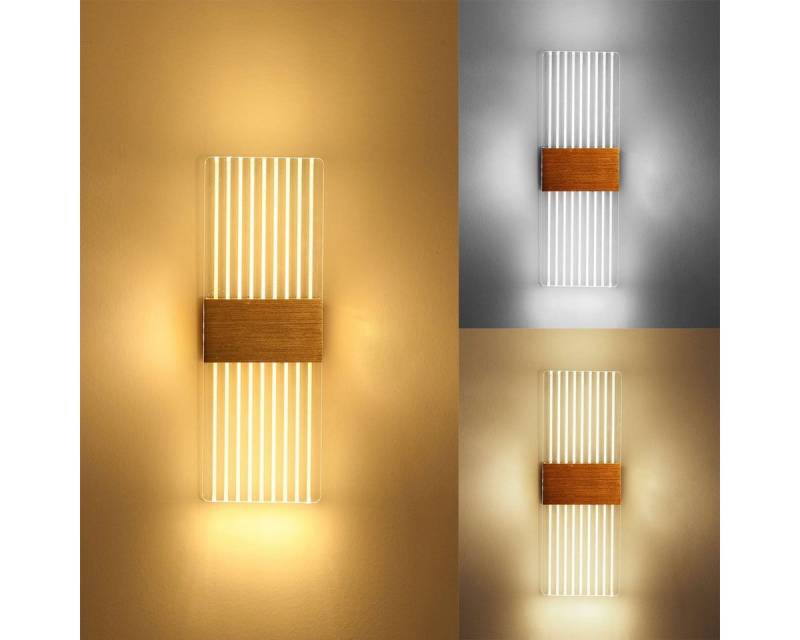oyajia Wandleuchte Moderne Nordic LED Wandleuchten, Acryl Wandlampe Up Down Licht Dimmbar, Warmweiß/Naturweiß/Kaltweiß, 27x10x4 cm Wandleuchte für Wohnzimmer Schlafzimmer Treppenhaus Flur von oyajia