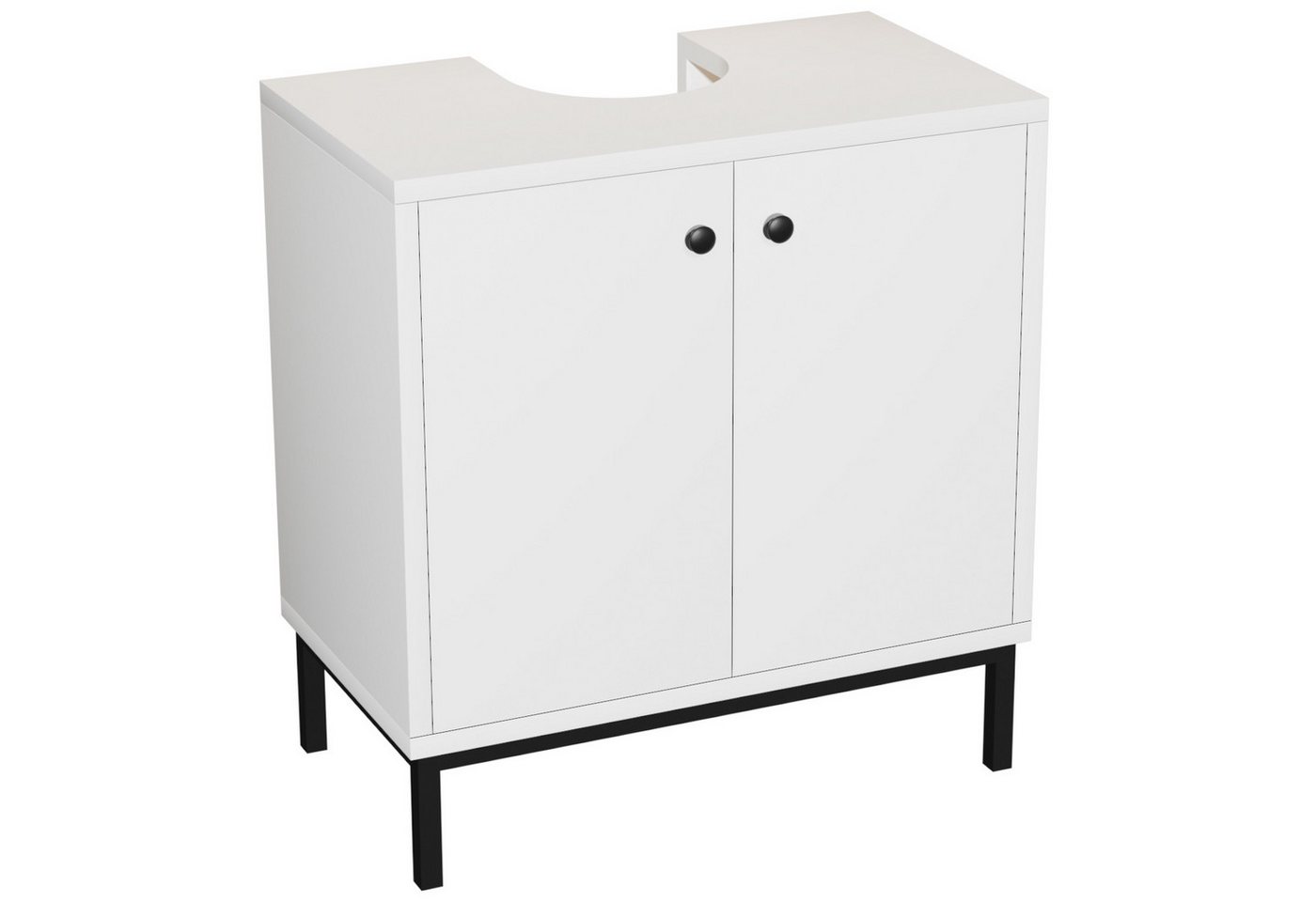 oyajia Waschbeckenunterschrank Waschtischunterschrank Badezimmerschrank (Badschrank Waschtisch Unterschrank) mit 2 Türen, verstellbare Ablage, 2 Fächer von oyajia