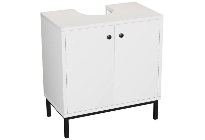 oyajia Waschbeckenunterschrank Waschtischunterschrank Badezimmerschrank (Badschrank Waschtisch Unterschrank) mit 2 Türen, verstellbare Ablage, 2 Fächer von oyajia