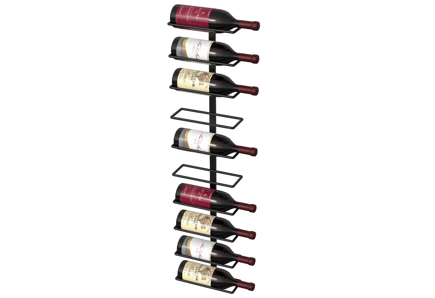 oyajia Weinregal Wand-Weinregal für 10 Weinflaschen, Metall Weinregal 22x8x98 cm, Weinregal aus Metall, Flaschenregal, Hängender Weinflaschenständer,Handtuchhalter für Küche,Restaurant,Bar von oyajia