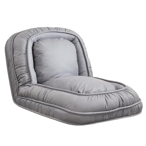 oyptmsh Klappbarer Loungesessel aus Stoff, 5-Fach Verstellbare Rückenlehne, Einzelsitz-Sofa mit Liegefunktion für Wohnzimmer, Schlafzimmer, Balkon–Atmungsaktiv (Grau) von oyptmsh